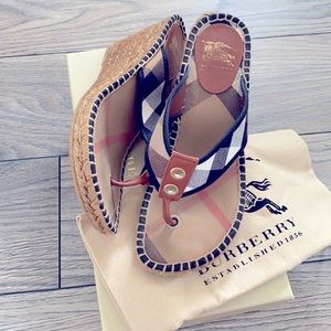 Burberry wedge sandal 7.5